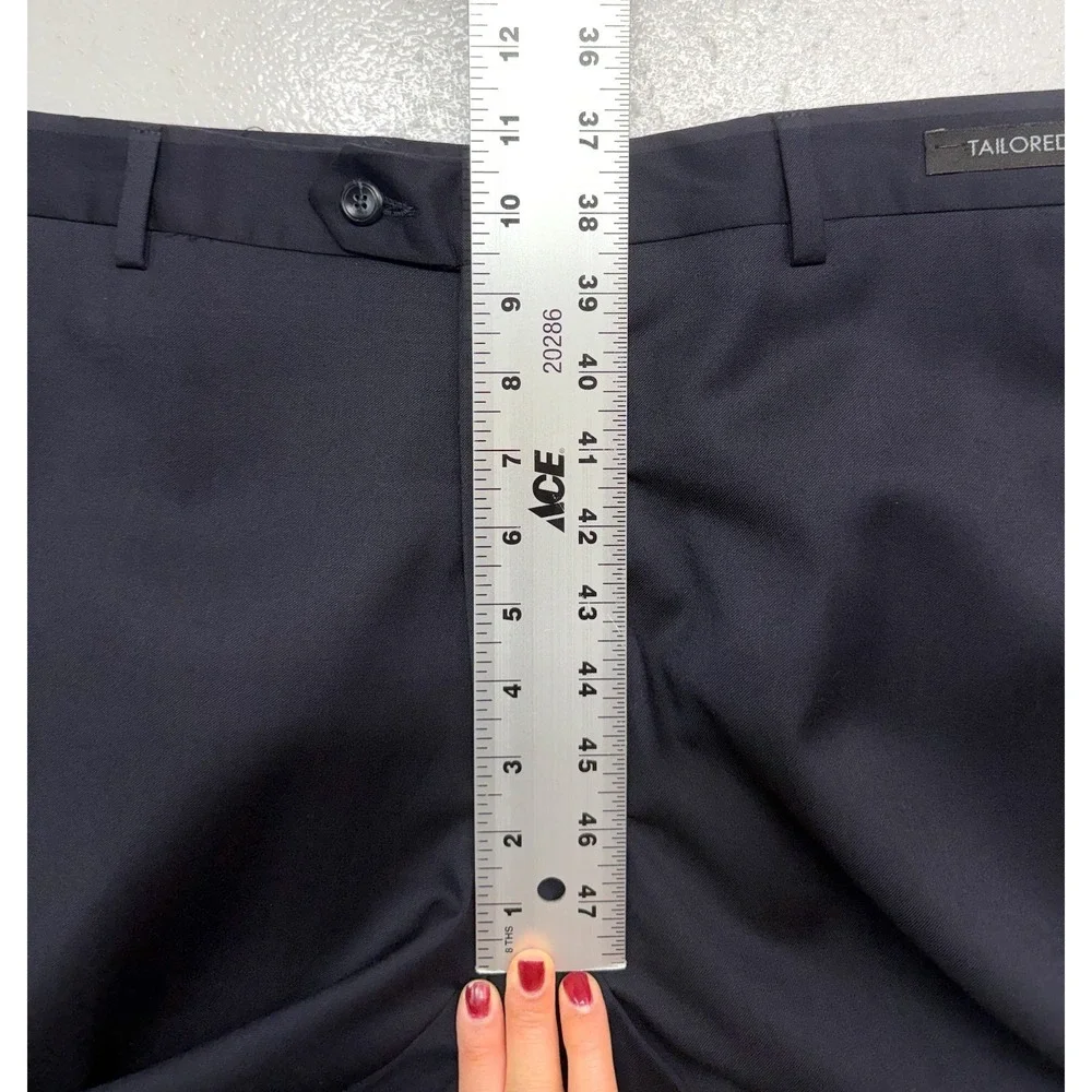 NEW Jos A Bank 35R Black Dress Suit Pants Trousers‎ Tailored Fit Flat Front Wool